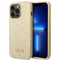 Guess Blizgučių Raštas Dėklas iPhone 14 Pro - Auksinis
