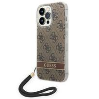 Guess GUOHCP14LH4STW iPhone 14 Pro 6.1 "rudas / rudas kietas dėklas 4G Spausdinimo Diržas