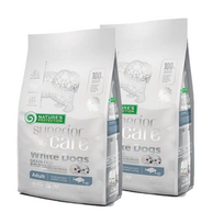 NATURE'S PROTECTION Superior Care White Dogs Small & Mini Breeds Adult Grain Free White Fish sausas maistas šunims 2x1,5kg