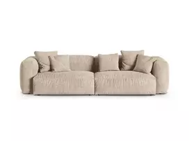 Velvet Modular Sofa, "Martina", 4 Seats, 320x120x75, Light Beige