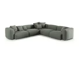 Modular Symmetrical Corner Sofa, "Martina", 5 Seats, 330x330x75, Moss Green