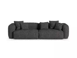 Boucle Modular Sofa, "Martina", 4 Seats, 320x120x75, Anthracite