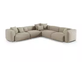 Modular Symmetrical Corner Sofa, "Martina", 5 Seats, 330x330x75, Light Beige