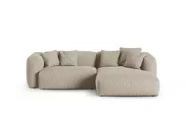Modular Right Corner Sofa, "Martina", 2 Seats, 280x176x75, Light Beige