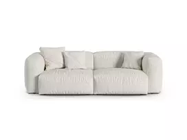Boucle Modular Sofa, "Martina", 3 Seats, 240x120x75, Grey Beige Melange