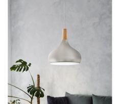 Eglo 901181-Pakabinamas šviestuvas su laidu SABINAR 1xE27/60W/230V Ø28 cm sidabrinis
