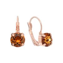 Auskarai moterims DiamondSky „Glory II (Light Amber)“ su Swarovski kristalais