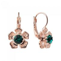 Auskarai moterims DiamondSky „Colorful Splendor (Emerald)“ su Swarovski kristalais