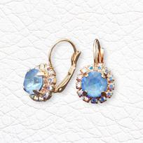 Auskarai moterims DiamondSky „Glory II (Ocean DeLite)“ su Swarovski kristalais