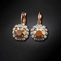 Auskarai moterims DiamondSky „Glory II (Rose Gold)“ su Swarovski kristalais