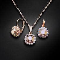 Papuošalų rinkinys moterims DiamondSky "Glory II (Rose Gold)" su Swarovski kristalais