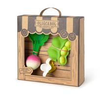 Oli&Carol natūralus dovanų rinkinys naujagimiui: 3 kramtukai – Ridikas, Bananas, Žirniai
