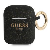 Guess GUA2SGGEK AirPods dėklas juodas/juodas Silikoninis Blizgus