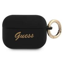 Guess GUAPSSSK AirPods Pro dėklas juodas/juodas silikoninis vintage raštas