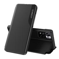 Ekologiška odinė apsaugos dėklas su elegantišku flip dangteliu ir stovėjimo funkcija Poco M4 Pro 5G Juodas