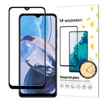 Wozinsky pilno klijavimo grūdintas stiklas Motorola Moto E22i / E22 pilnam ekranui su rėmeliais juodas (dėklams draugiškas)