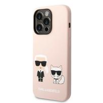 Karl Lagerfeld KLHMP14LSSKCI iPhone 14 Pro 6.1 "kietasis dėklas šviesiai rožinis / šviesiai rožinis silikonas Karl & Choupette Magsafe