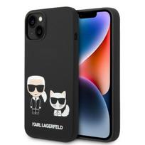 Karl Lagerfeld KLHMP14MSSKCK iPhone 14 Plus 6.7 "kietas dėklas juodas / juodas skystas silikonas Karl & Choupette Magsafe