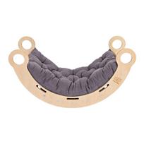 Pilkos spalvos/natūralios spalvos iš pušies masyvo supamoji lenta 39x75x38 cm Montessori – Meowbaby