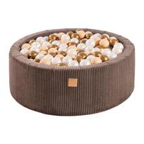 Rudos spalvos iš velveto pripučiamų kamuoliukų baseinas ø 90x30 cm Montessori – Meowbaby