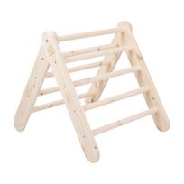 Natūralios spalvos laipiojimo trikampis iš pušies masyvo 60x60x60 cm Montessori – Meowbaby