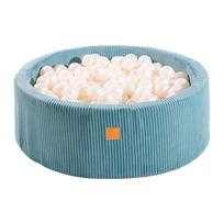 Turkio spalvos iš velveto pripučiamų kamuoliukų baseinas ø 90x30 cm Montessori – Meowbaby