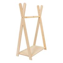 Natūralios spalvos vaikiška drabužių kabykla iš pušies 98x97 cm Montessori – Meowbaby