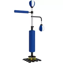 SPORTNOW Bokso stovas, du greičio kamuoliai, besisukantis bokso strypas, smūgių pagalvėlės, reguliuojamas aukštis, plienas, 107 x 36 x 140-205 cm, Mėlyna