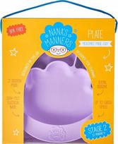 Lėkštė su skyriais prilimpančiu dugnu Nana's Manners Purple, 12 mėn+