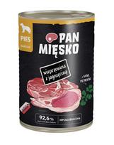 PAN MIĘSKO Kiauliena su aviena drėgnas maistas šunims 400 g