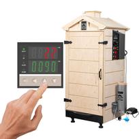 Medinė rūkykla su skaitmeniniu valdikliu karštam ir šaltam rūkymui 200L 15–20kg vertikali dragON PLYWOOD NATURE 330351 Browin