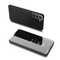 Aiškiai matomas dėklas su užlenkiamu viršeliu Samsung Galaxy S22 + (S22 Plus) juodas