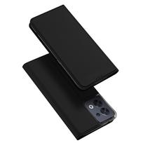 Dux Ducis Skin Pro dėklas Oppo Reno 8 flip viršelio kortelių piniginė stovas juodas