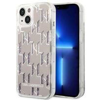 Karl Lagerfeld KLHCP14SLMNMS iPhone 14 6.1 "kietas dėklas sidabro spalvos / sidabrinis skysčio blizgesio monograma