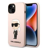 Karl Lagerfeld KLHCP14MSNIKBCP iPhone 14 Plus 6.7" kietas dėklas rožinis/rožinis Silikoninis Ikonik