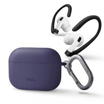 Uniq Nexo dėklas AirPods Pro 2 + ausų kabliukai - violetinis