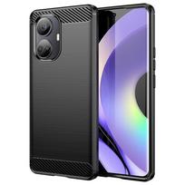 Anglies dėklas Realme 10 Pro lanksčiam silikono anglies dangteliui juodas
