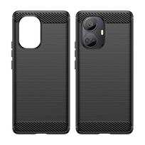 Anglies dėklas Realme 10 Pro+ lanksti silikoninė anglies danga juoda