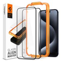 Spigen ALM Glass FC grūdintas stiklas iPhone 15 Pro - Juodas 2 vnt.
