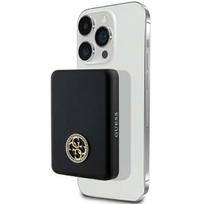 Guess MagSafe 4G Strassed Metal Logo indukcinė power bank 15W 5000mAh - juoda