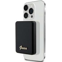 Guess MagSafe Metal Script Logo indukcijos power bank 15W 5000mAh - juodas