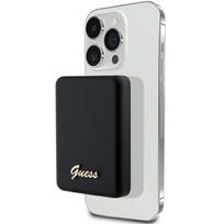 Guess MagSafe Metal Script Logo indukcijos nešiojamas baterija 5W 3000mAh - juodas