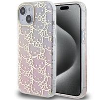 Hello Kitty IML Gradient Electrop Crowded Kitty Head dėklas iPhone 15 - rožinis
