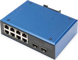 Digitus DIGITUS Industrial 8+2-Port Fast Ethernet  8 Port FE RJ45 2 GE SFP Ports | DN-651146 | 4016032490265