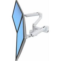 ERGOTRON LX-Montagearm fuer 2 e nebeneinander weiss 68cm 27Zoll bis 33cm anheben max 18kg.belastbar VESA 75x75 100x100mm | 45-491-216 | 0698833058406