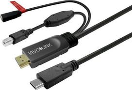 Kabel USB VivoLink USB-C - USB-B 7.5 m Black (PROUSBCHDMIUSBB7.5-CHARGE) | PROUSBCHDMIUSBB7.5-CHARGE | 5715063330395