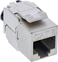 InLine 24pcs. Bulk-Pack InLine® Keystone RJ45 jack slim, SNAP-In, Cat.8.1, integrated cable tie | B-76202Q | 4043718312160