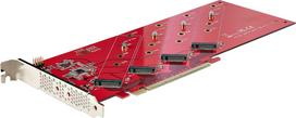 STARTECH.COM Quad M.2 PCIe Adapterkarte PCI Express 4.0 x16 auf Vierfach NVMe oder AHCI M-Key M.2 SSDs 7,8GBit/s je SSD Bifurkation | QUAD-M2-PCIE-CARD-B | 0065030895606