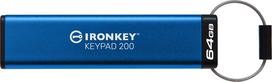 Kingston 64GB IronKey Keypad 200 Encrypted USB Flash Drive Metal USB 3.2 Gen1 | IKKP200/64GB | 740617330076