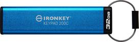 Kingston IronKey Keypad 200 32GB USB-C AES Encrypted | IKKP200C/32GB | 0740617336634